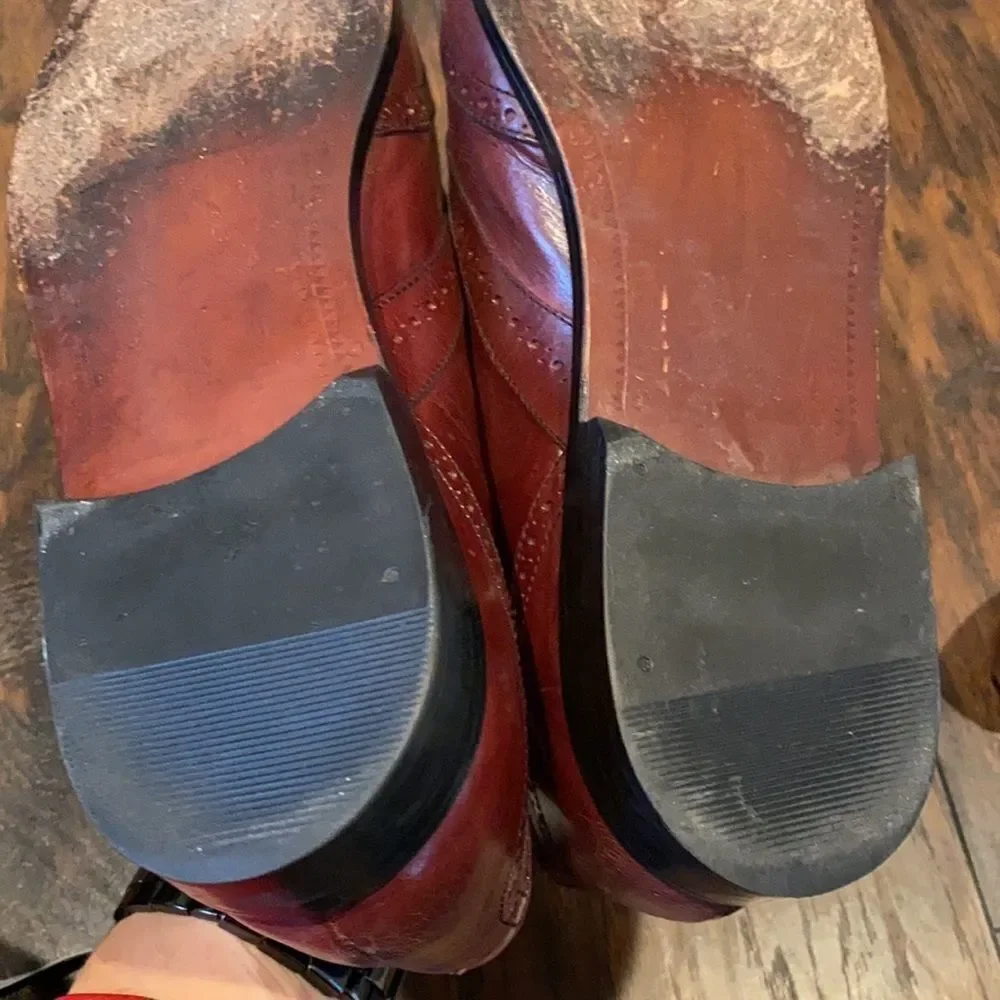 stanley blacker couture handmade in Italy size 12 in GUC reddish brown leather